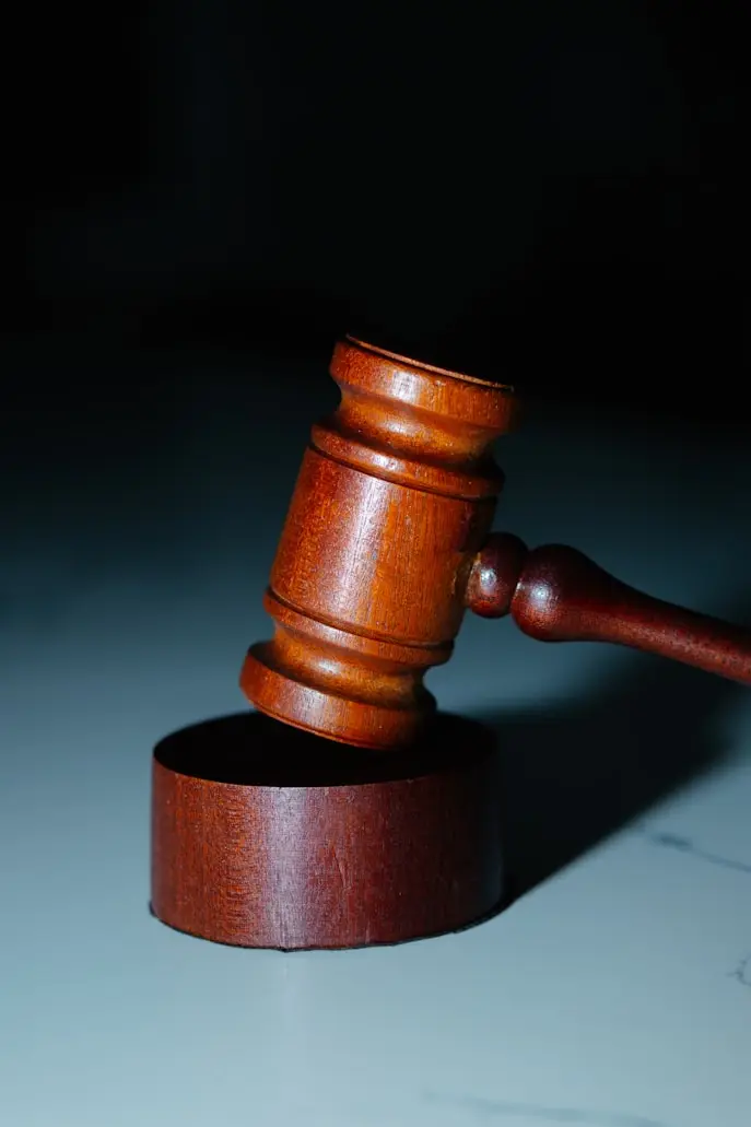 A gavel on a desk